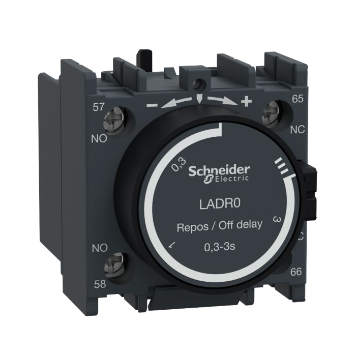 Temporizador neumático Schneider Electric TeSys D, Retardo OFF, 0.1 → 3s, 1 NA + 1 NC, 690 V, 10 A, para uso con