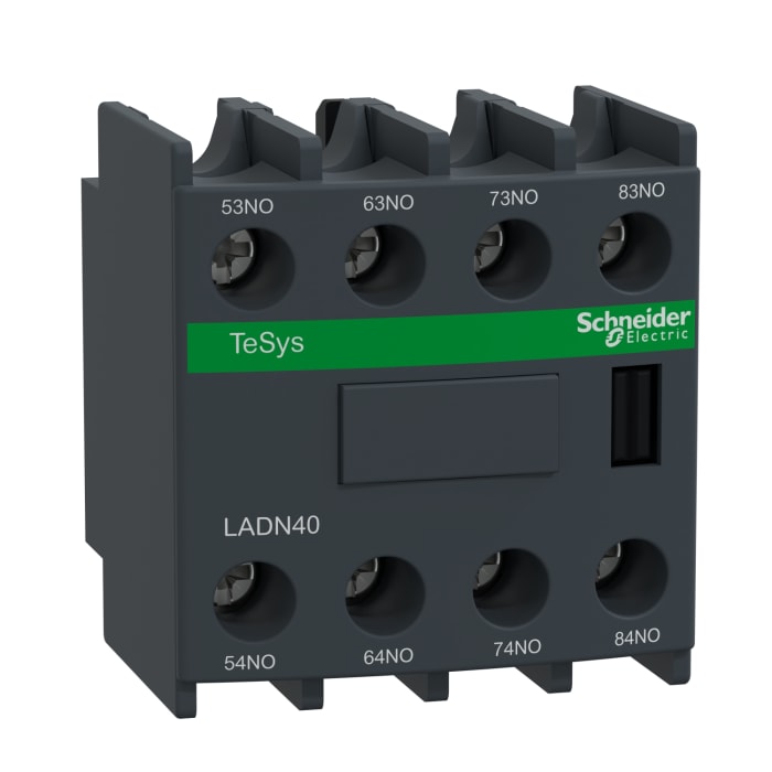 Schneider Electric Auxiliary Contact Block, 4 Contact, 4NO, Front Mount, TeSys LADN