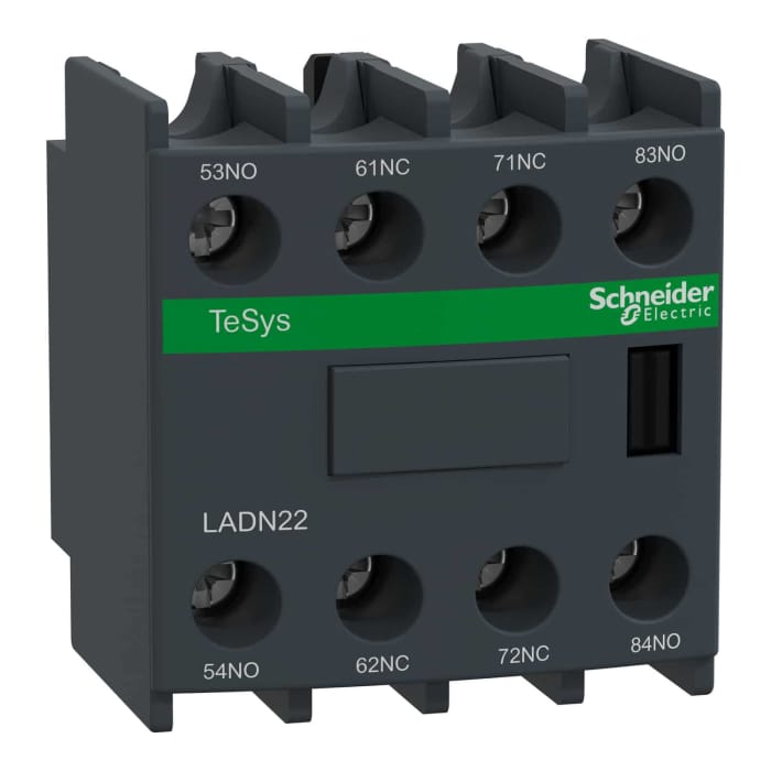 Schneider Electric Auxiliary Contact Block, 4 Contact, 2NC + 2NO, Front Mount, TeSys LADN