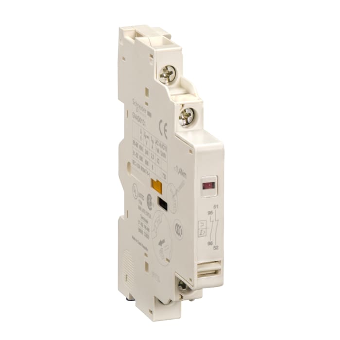 Schneider Electric Auxiliary Contact, 2 Contact, 1NC + 1NO, Side Mount, TeSys GVAD
