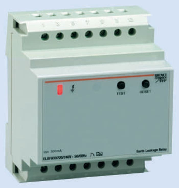 Broyce Control Kaçak Akım Koruma Rölesi - RCD, Kesme: 30mA, 8 A, 1P, DIN Rayına Monte