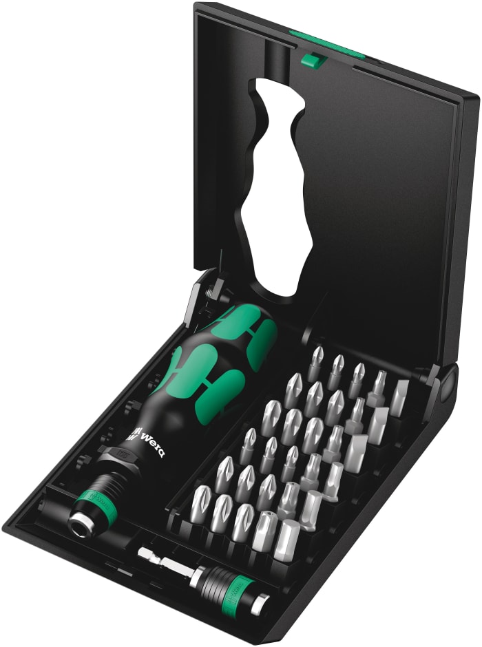 Wera Hexagon; Hex-Plus; Slotted; Phillips; Pozidriv; Tamper Torx Interchangeable Screwdriver Set, 32-Piece