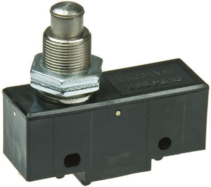 Saia-Burgess Plunger Microswitch, Screw Terminal, 15 A @ 250 V ac, SPDT, IP40