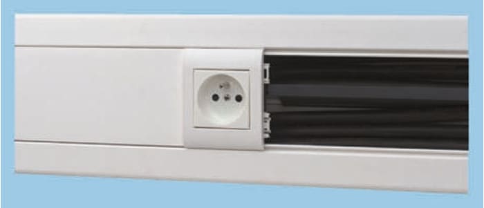 Planet-Wattohm Logix White Dado Trunking - Closed Slot, W85 mm x D50mm, L2m, PVC