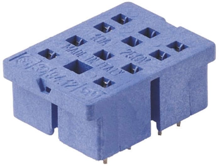 Finder 94 8 Pin 250V ac PCB Mount Relay Socket, for use with 55.32
