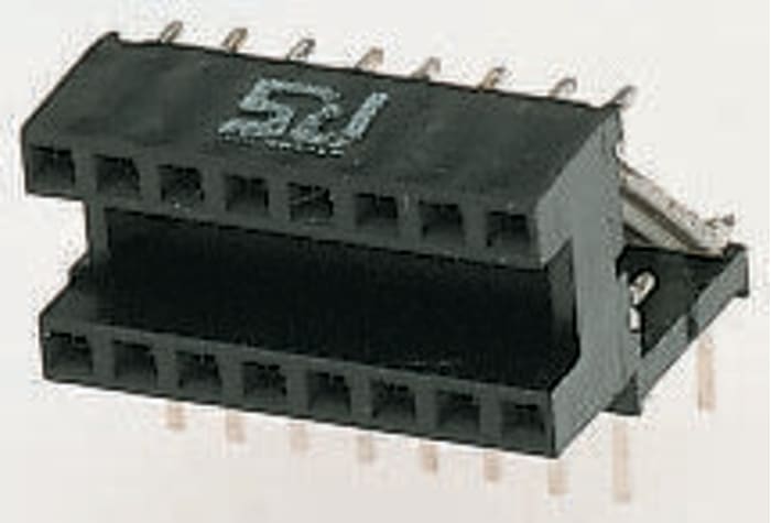 Winslow 2.54mm Pitch Right Angle 16 Way, Through Hole Turned Pin Open Frame IC Dip Socket