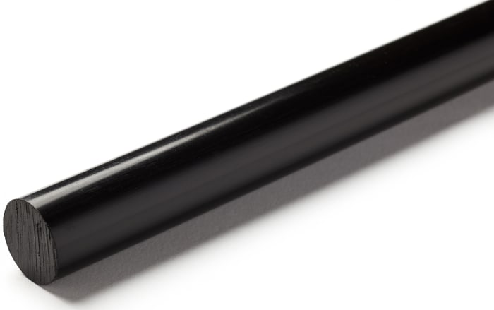 RS PRO Black Polyethylene PE Rod, 1m x 30mm Diameter