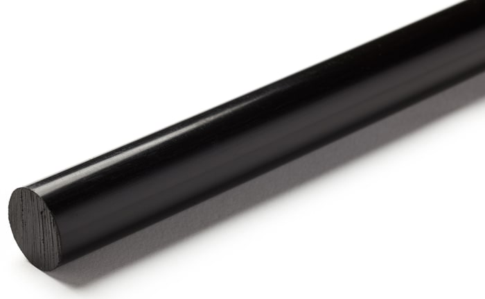 RS PRO Black Polyethylene PE Rod, 1m x 50mm Diameter