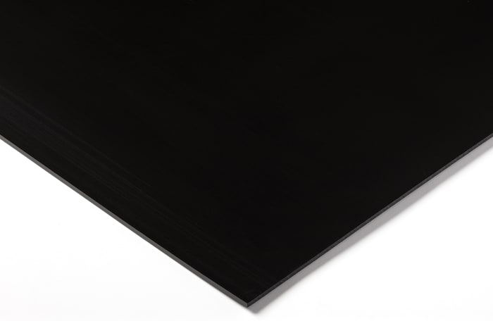 RS PRO Clear Black Plastic Sheet, 1000mm x 500mm x 3mm