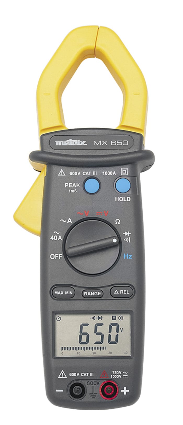 Metrix MX0650-Z Clamp Meter, Max Current 1000A ac CAT III 600V