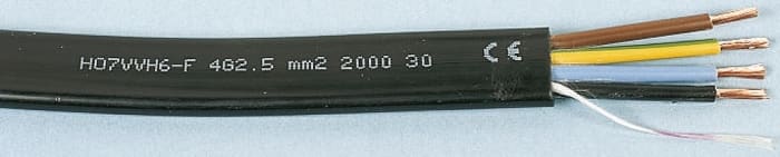 Nexans Multicore Industrial Cable, 8 Cores, 1.5 mm², Black PVC Sheath