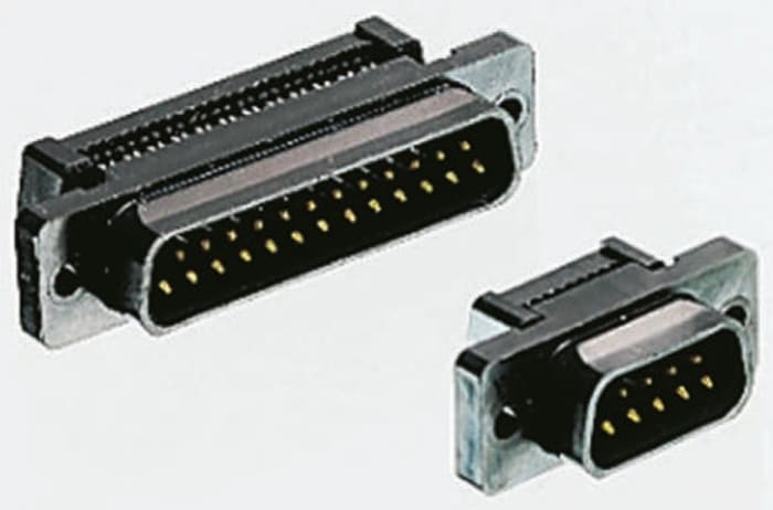 TE Connectivity 2.74mm Pitch 15 Way IDC D-Sub Ribbon Cable Connector, Plug, Metal Shell