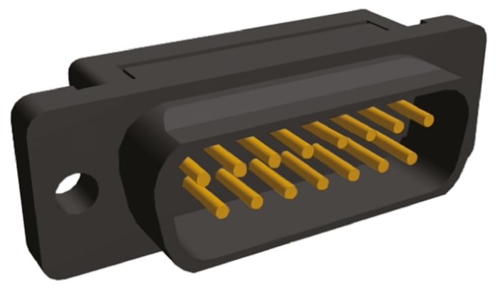 TE Connectivity Amplimite HDF-20 15 Way Right Angle Cable Mount D-sub Connector Plug, 2.77mm Pitch