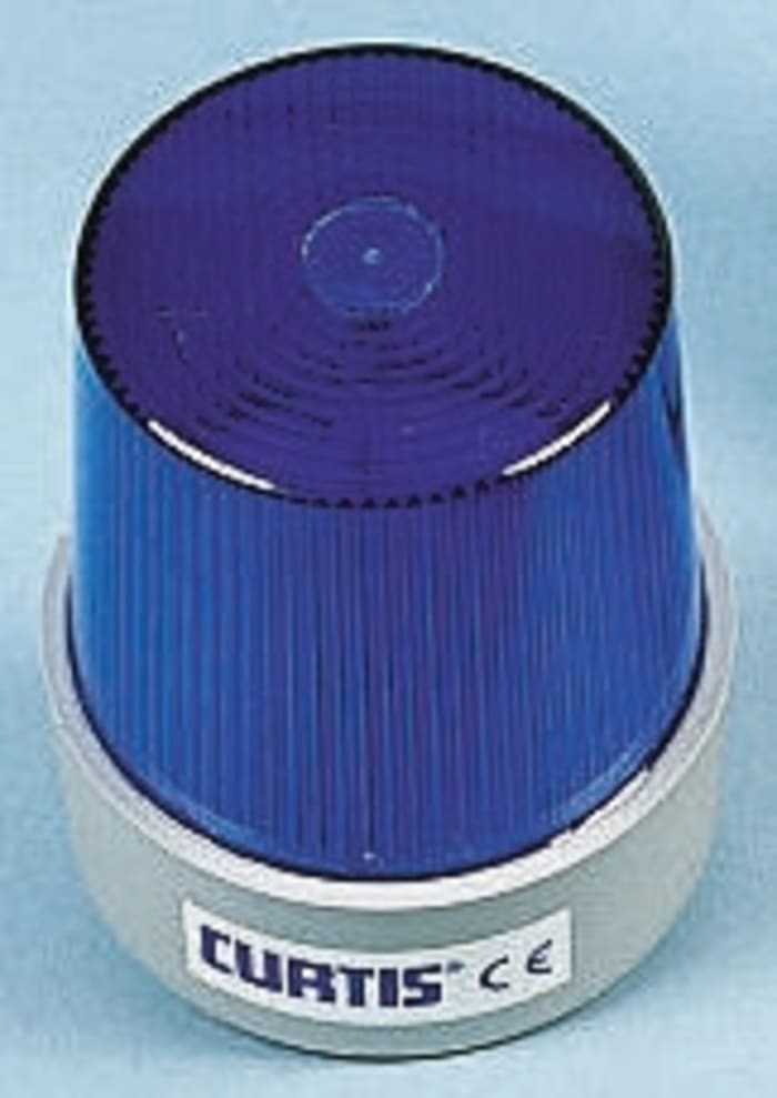 Curtis TB Series Blue Flashing Beacon, 12 → 80 V dc, Base Mount, Xenon Bulb