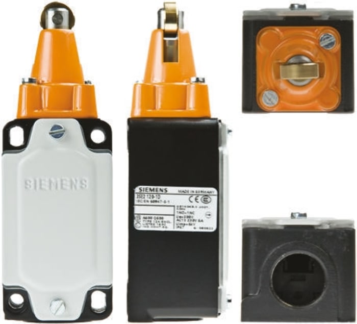 Safety Limit Switch With Roller Plunger Actuator, Metal, NO/NC