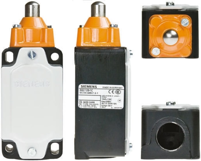 Safety Limit Switch With Plunger Actuator, Metal, NO/NC