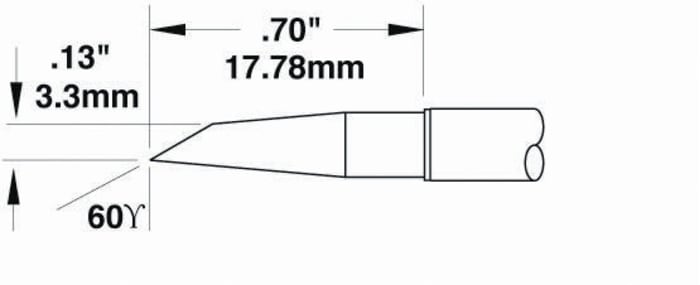 Metcal SMTC 3.3 mm Hoof Soldering Iron Tip for use with MX-H1AV, MX-H7SF, MX-RM3E, MX-RM6E