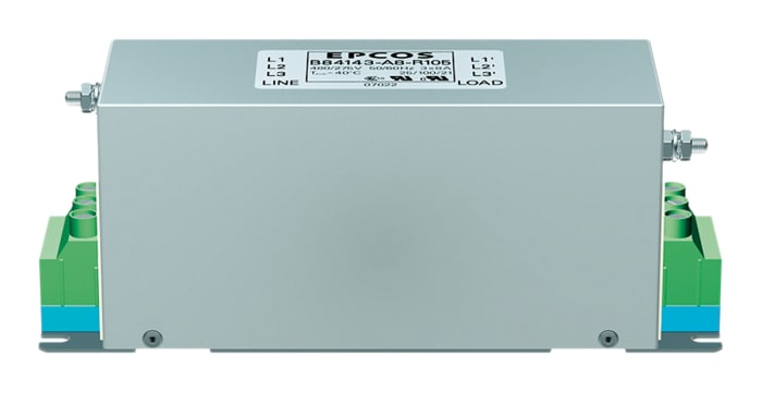 Filtre CEM EPCOS, 16A max, 3 phases, 520 V c.a. max, Montage sur châssis, série B84143A*R105