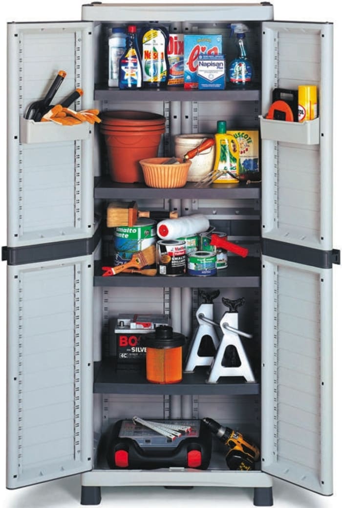 Armoire de stockage RS PRO 2 portes en PP verrouillable à poser au sol, 1818 x 700 x 438mm