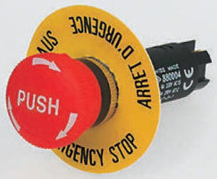 Saia-Burgess Push Button Switch, Panel Mount, 16.5mm Cutout, DPST, IP67