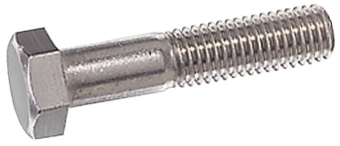 Plain Stainless Steel, Hex Bolt, M10 x 30mm