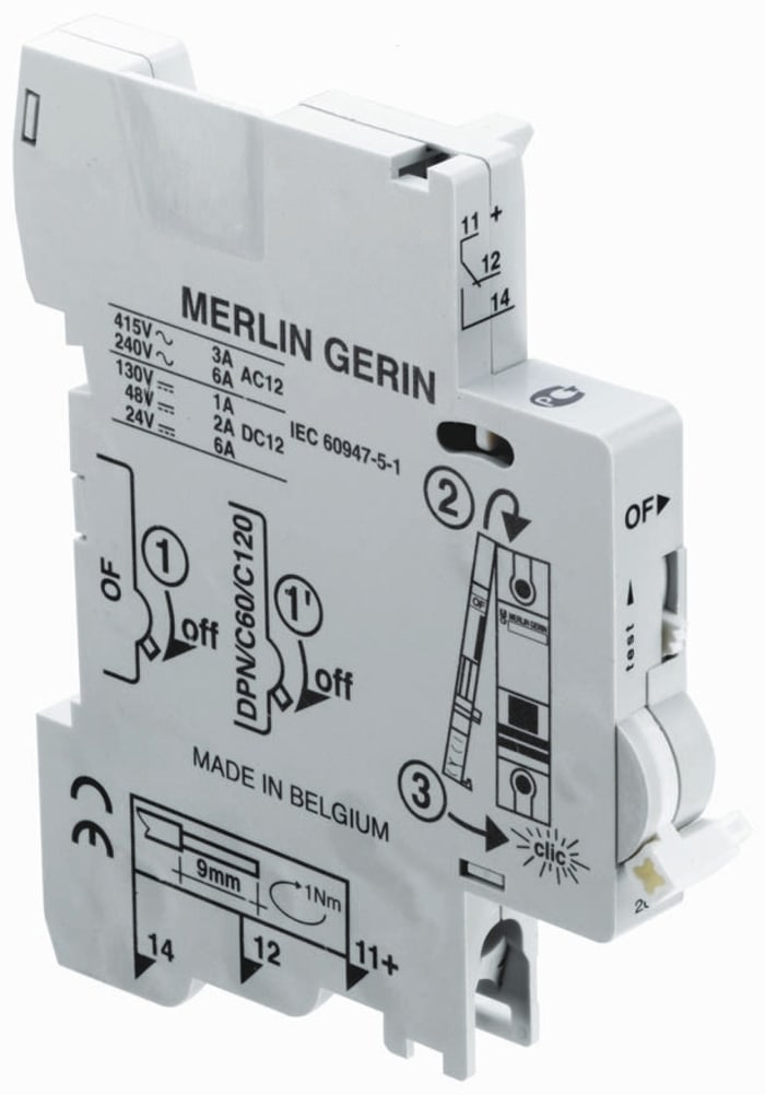 Contact auxiliaire Merlin Gerin 1 contact NO/NF Montage rail DIN