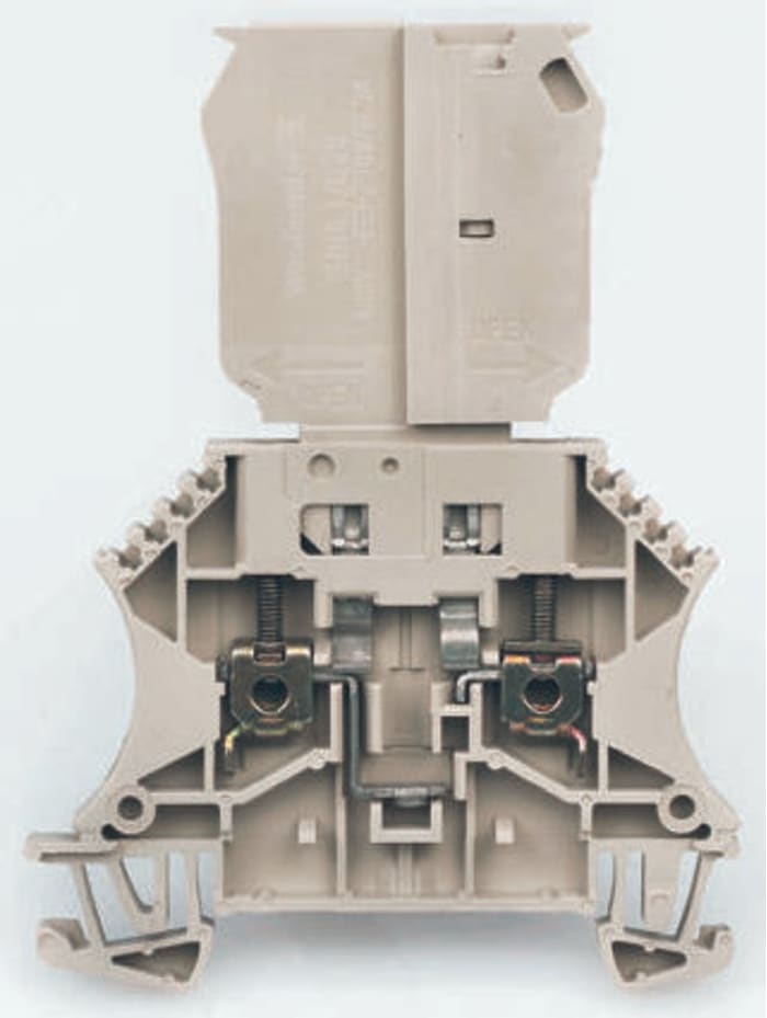 Bloc de jonction rail DIN à fusible Weidmuller WTR, A visser, Beige