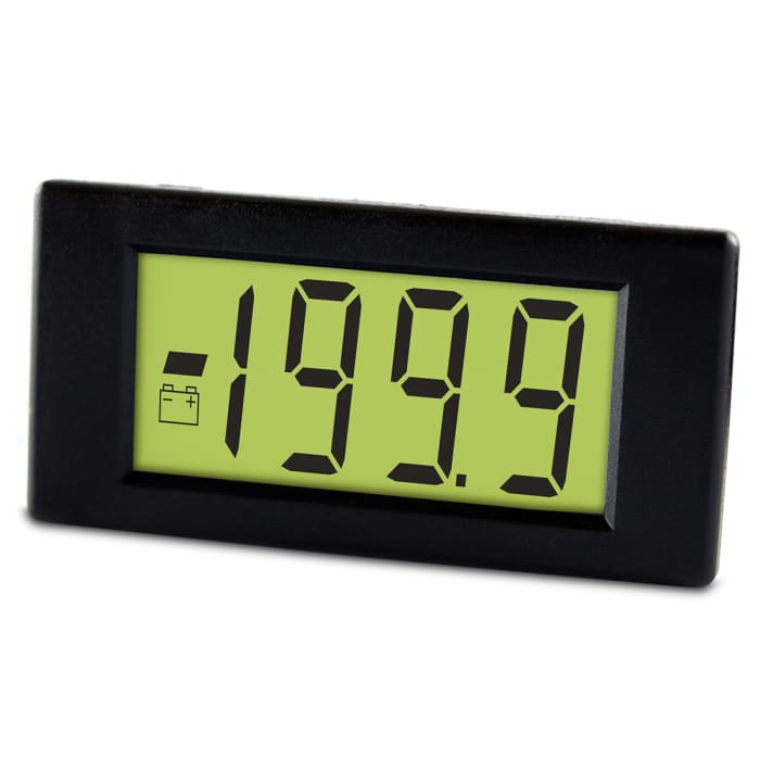 Voltímetro digital DC Lascar, con display LCD, 3.5 dígitos, precisión ±1%, alim. (MODO 9V / V+ → V-) 6 →