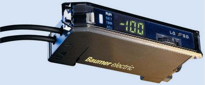 Baumer Plastic Fibre Optic Sensor 340 mm, PNP Output, IP40, 10.8 → 26.4 V dc