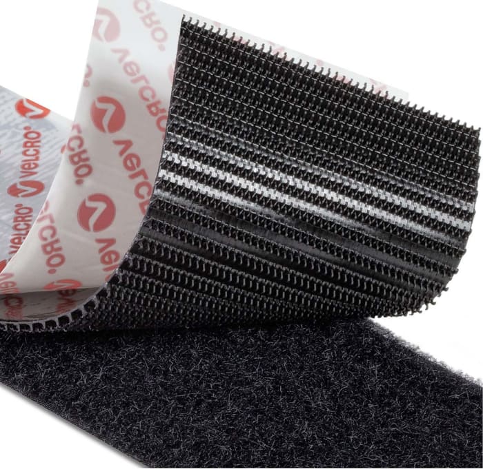 EC60243 Velcro, Velcro Black Hook & Loop Tape, 50mm x 5m, 423-9533