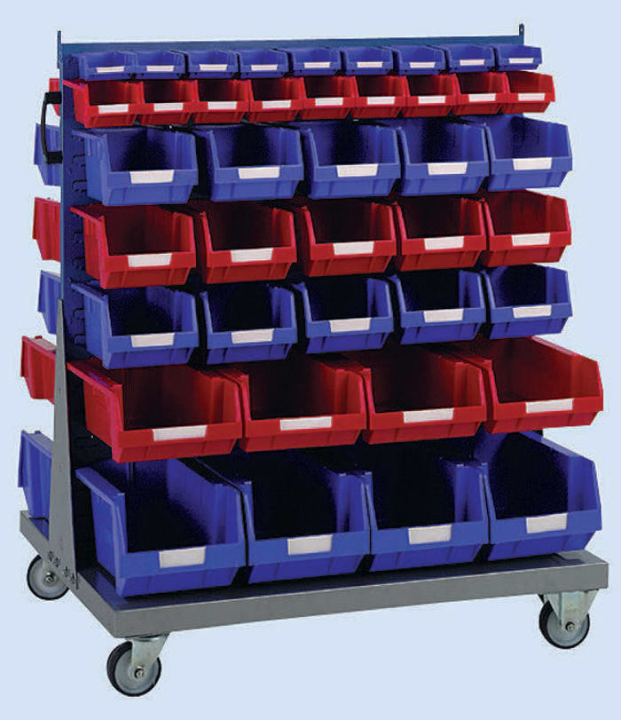 RS PRO PP Storage Bin x 1000mm x 1000mm, Blue, Silver
