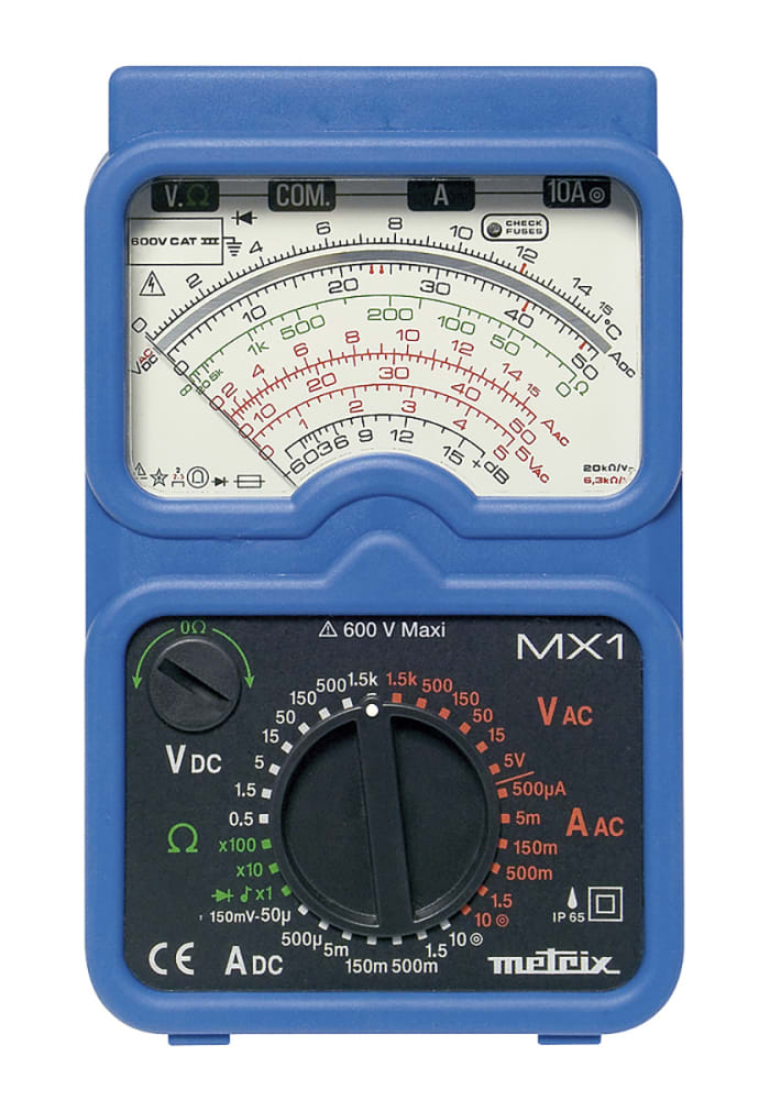 Metrix MX 1 Handheld Analogue Multimeter, 10A ac Max