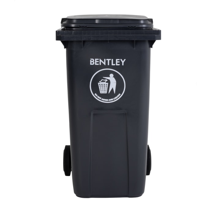 RS PRO 240L Black Flip Plastic Waste Bin