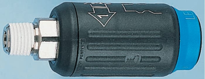 Legris Reinforced Polymer Male Pneumatic Quick Connect Coupling, R 1/4 Male Threaded