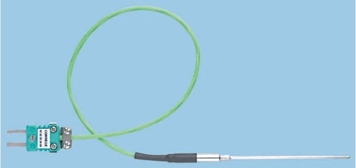 Thermocouple RS PRO type K Ø 2mm, L 130mm, +700°C max à Fiche mâle miniature