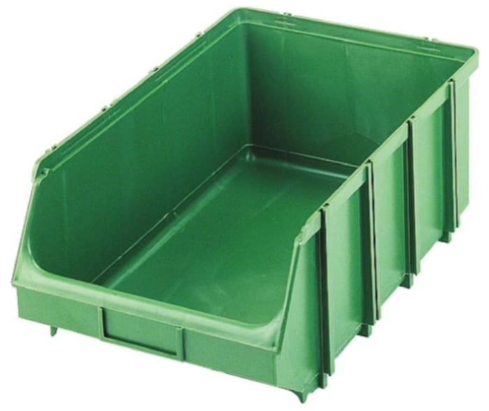 Terry Yeşil Polipropilen, Polistiren Kolay İstiflenebilir Depolama Kutusu, 129mm x 147mm x 234mm