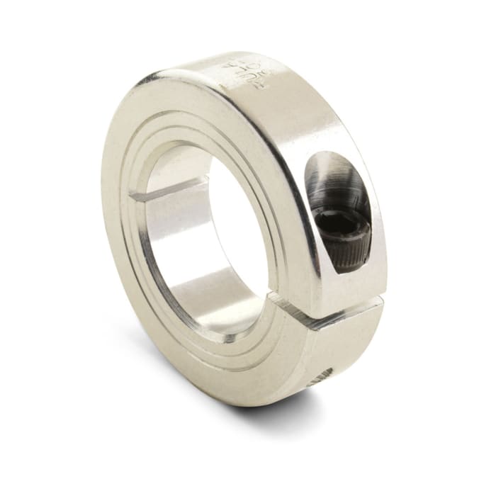 Ruland Shaft Collar, One Piece, Clamp Screw, Bore 25mm, OD 45mm, W 15mm, Aluminium