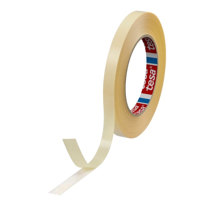 Tesa 64621 Transparent Double Sided Plastic Tape, 0.090mm Thick, 15 N/cm, PP Backing, 12mm x 50m