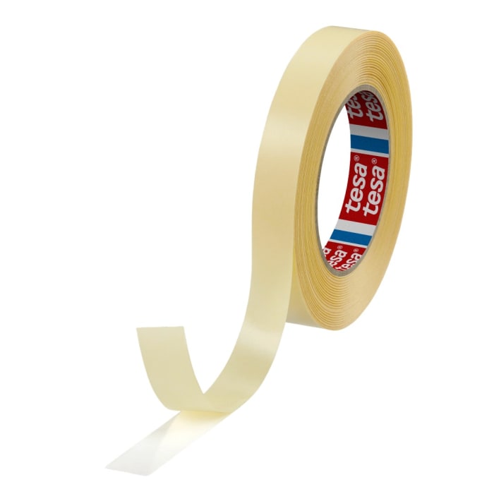 Tesa 64621 Transparent Double Sided Plastic Tape, 0.090mm Thick, 15 N/cm, PP Backing, 19mm x 50m