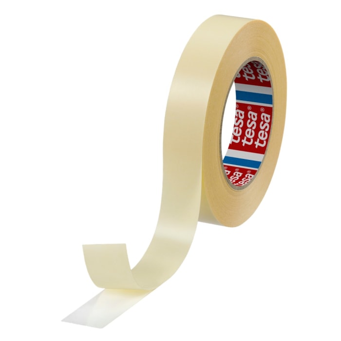 Tesa 64621 Transparent Double Sided Plastic Tape, 90 Thick, 15 N/cm, PP Backing, 25mm x 50m