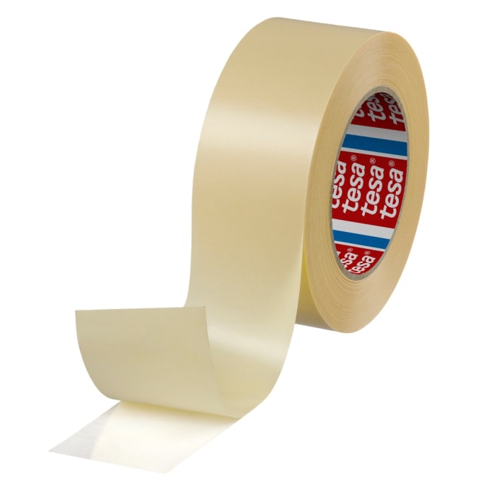 Tesa 64621 Transparent Double Sided Plastic Tape, 90μm Thick, 15 N/cm, PP Backing, 50mm x 50m
