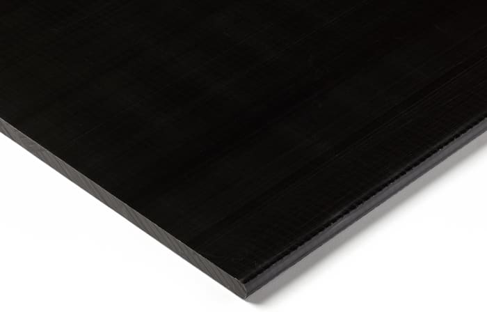 RS PRO Black Polyoxymethylene Plastic Sheet, 500 mm x 300 mm x 50 mm