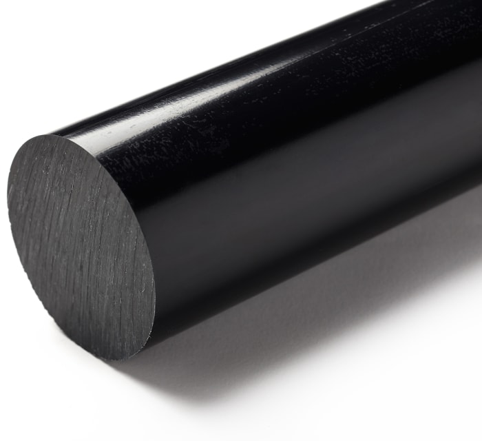 RS PRO Black Nylon Rod, 500 mm x 130 mm Diameter