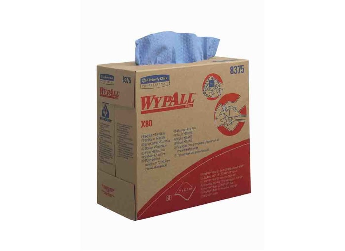 Toallitas Reutilizable para Limpieza industrial Kimberly Clark WypAll de color Azul, en Caja de 80