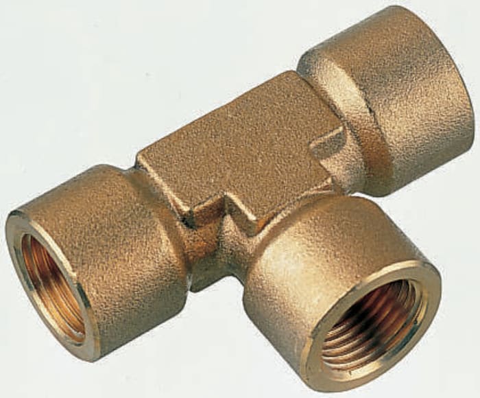 Legris Brass Pipe Fitting, Tee Threaded Equal Tee, Female BSPP 3/4in to Female BSPP 3/4in
