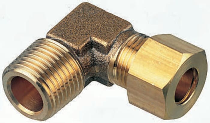 0109 08 17 Legris, Legris Brass Pipe Fitting, 90° Compression Elbow, Male  R 3/8in to Female 8mm, 293-6541