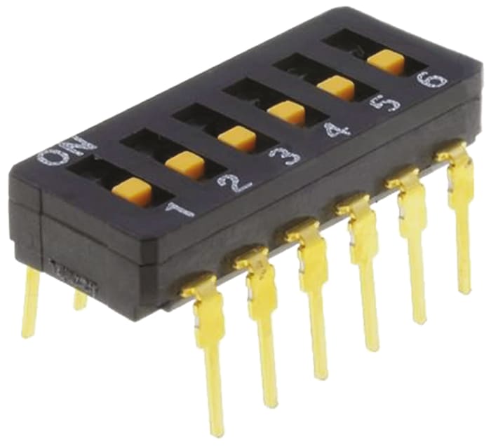Omron 6 Way Through Hole DIP Switch 6PST