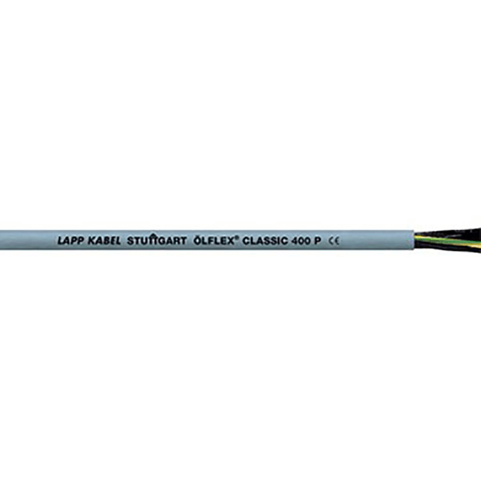 Câble de commande Lapp ÖLFLEX CLASSIC 400 P 500 V, 4 x 2,5 mm², 13 AWG, gaine en PUR, Gris, 50m