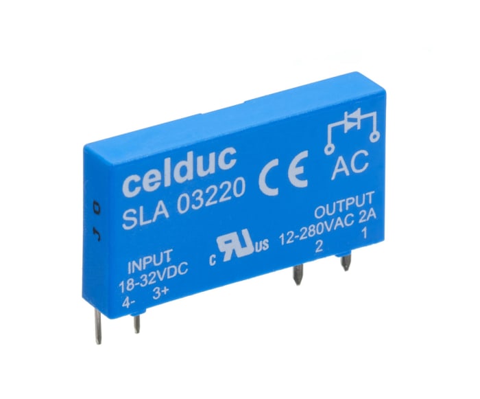 Celduc SP-ST-SL Series Solid State Relay, 2 A Load, PCB Mount, 275 V rms Load, 32 V Control