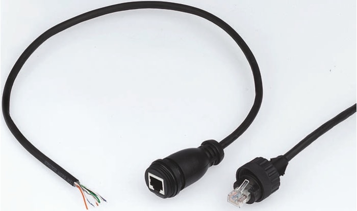 Brad from Molex, 5m Cat5e, Black RJ45 to Male Unterminated, F/UTP Shielded, Terminated PUR Sheath